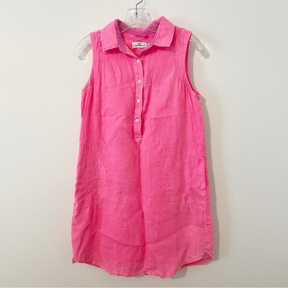 Vineyard Vines Sleeveless Mini Dress in Bright Pink